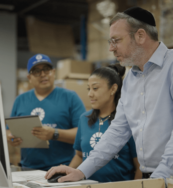 Business CEO looking at a computer